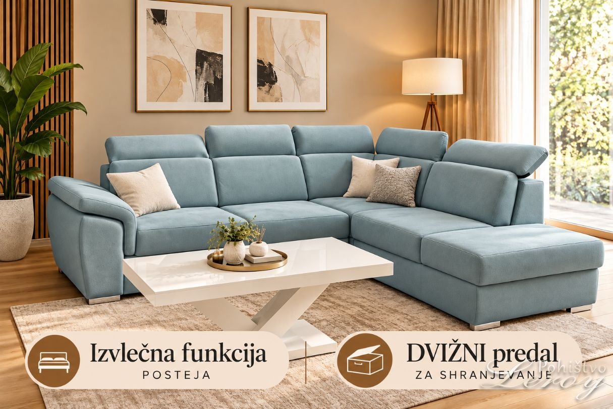 usnjena kotna sedežna garnitura Smart