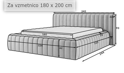 dimenzije boxsprings postelje .Aleka