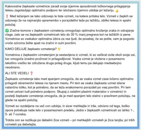 Vzmetnica NEŽNI DOTIK